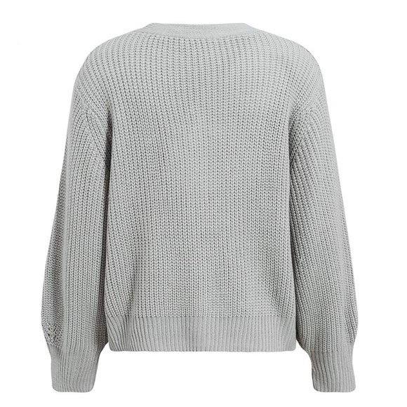 Black Knit Button Front V-neck Cardigan - Picture 8 of 16